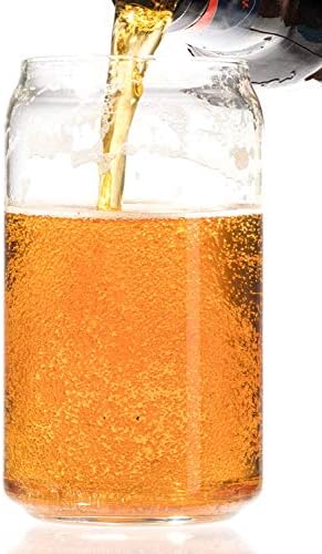 Екодизајн Пиење Пиво Стакло Може Облик 16 Мл-Пинта Пиво Очила 4 пакет w / подлоги