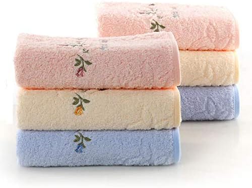 Anhua 1pcs розова/жолта/сина цветна шема за бања за бања за миење сад за крпа за крпа за рачна крпа за лице памучна удобност
