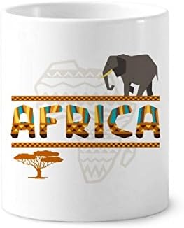 Африка мапа на слон африкански савана четка за заби, држач за пенкало кригла керамички штанд -молив чаша