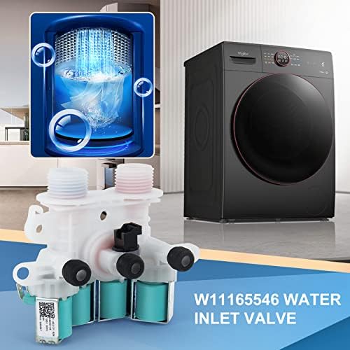 W11165546, W11096267 Замена на вентилот за вода за вода за мијалник за машина за перење на вирпол, Kenmore Maytag, ја заменува W10758828, W10839828,