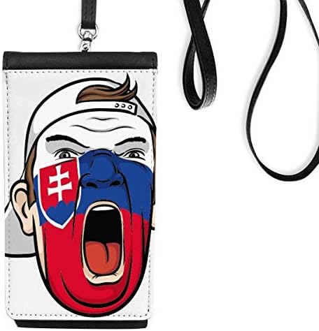 Словачка знаме за сликање капа за шминка Телефонска чанта што виси мобилна торбичка со црн џеб