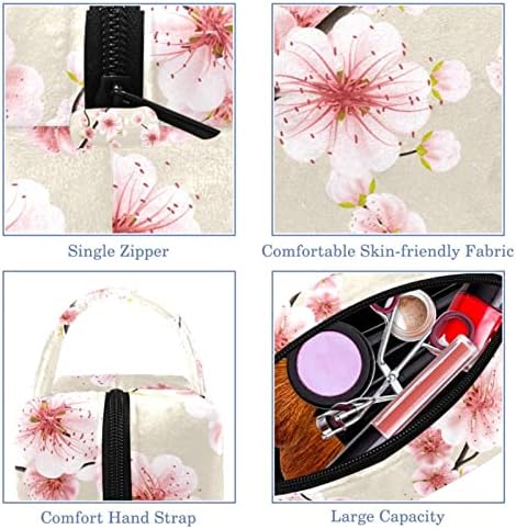 Патување Шминка Торба, Козметичка Торба Сочинуваат Организатор Случај, За Жени Чанта За Тоалети Додатоци Четки, Розова Сакура Цвет Јапонски