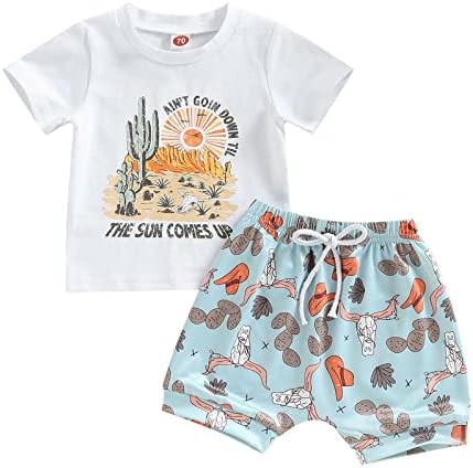 Летни шорцеви за облека за момче, поставени кратки ракави на плажа маица маица врвови цврсти шорцеви за влечење 2 парчиња обична