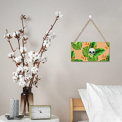 Шеп лист од лисја што виси дрво знак со плакета со јажиња правоаголник дрвена плакета печатена декорација за домашна куќа куќа куќа