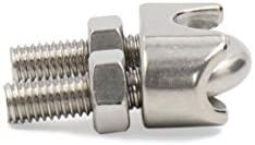 Аексит 2 парчиња сребрен ланец и јаже фитинзи тон M10 304 кабелски клип за прицврстувач на седло од не'рѓосувачки челик за жица јаже клипови жица