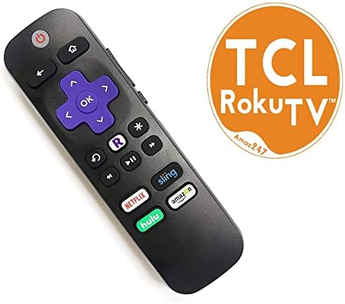 Оригинална Amams247 одделение-ниво на ниво на TCL Roku TV-замена далечински работи со сите телевизори TCL Roku. Без спарување! Без програмирање