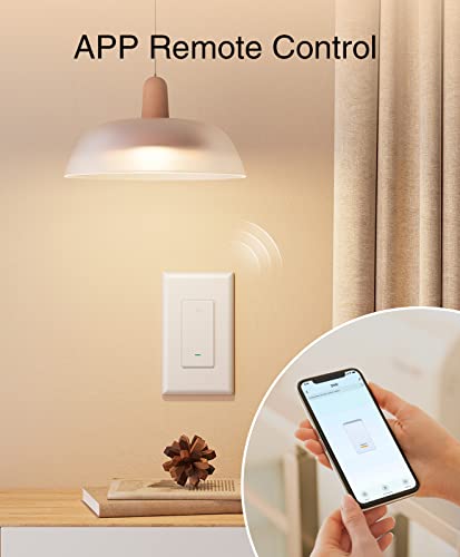 Ghome Smart Switch, 2.4 Ghz Wi-Fi Прекинувач Компатибилен Со Alexa, Помошник На Google Еднопол, Потребна Неутрална Жица, UL Сертифициран, Далечински/Гласовен