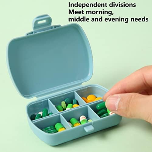 Kiskick Pill Case Grid Design Дизајн на влага PP PP материјал 6 решетки Дневно користете таблети за таблети за таблети за канцеларија