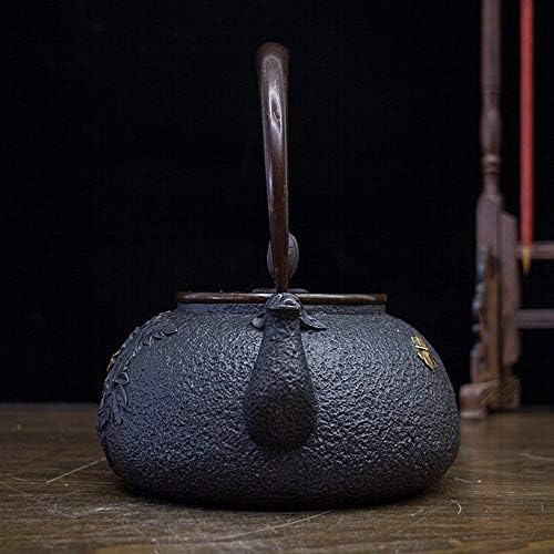 Котел со железо чај црн железен чајник кинески стил чајник, со прекрасна зачудувачка шестолка, достапна како колекционерски чајници, пиБМ,