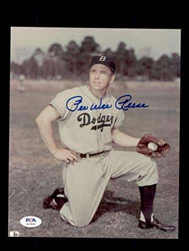 Pee Wee Reese PSA DNA потпиша 8x10 Фото -автограм Доџерс - Автограмирани фотографии од MLB