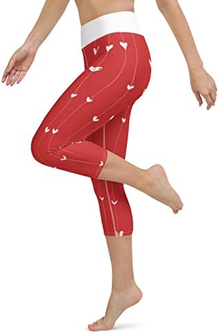 Iius Ден на в Valentубените Хемиња женски loveубовни печати високи половини што трчаат по јога хеланки меки четкани панталони за тренингот со џогер