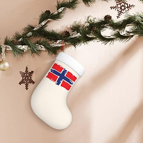 QG ZZX Норвешка Знаме Божиќно порибување Божиќни чорапи камин виси чорап 18 инчи за одмор