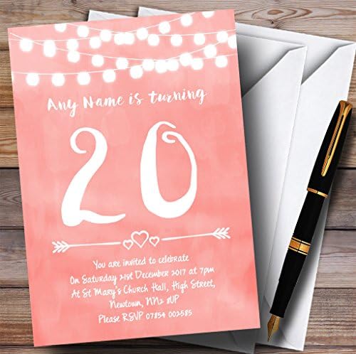 Картичката Зоолошката Градина Корал Розова Светла 20-Ти Персонализирани Покани За Роденденска Забава