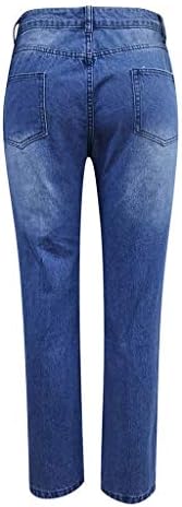 Искинаа фармерки, женски слатки снежни графички тексас панталони плус големина висока половината долга панталони од џин за тинејџерка зима