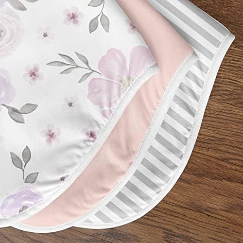 Слатка Jојо дизајнира акварел цветни девојки Абсорбента Бурп крпи за новороденче за новороденче - лаванда виолетова розова и сива бохо измината