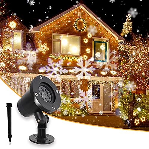 Проектор за предводени од снегулки, Veeki, Божиќно светло светло проектор, подвижна снегулка, водоотпорен за затворен украс на отворено,