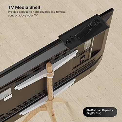 Putorsen Premium Wood Eastel TV Stand, прилагодлив ТВ Трипод штанд за 45-65 инчи LED LCD екран, ТВ-штанд за вртење на подот со врвна