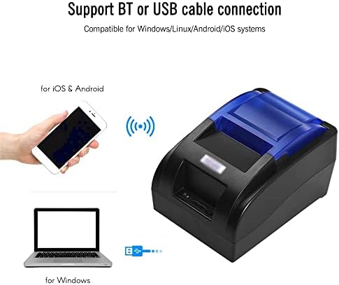 печатач за термички прием на N/A 58mm со BT USB интерфејс Билет за голема брзина Билет за јасно печатење компатибилен со ESC/POS