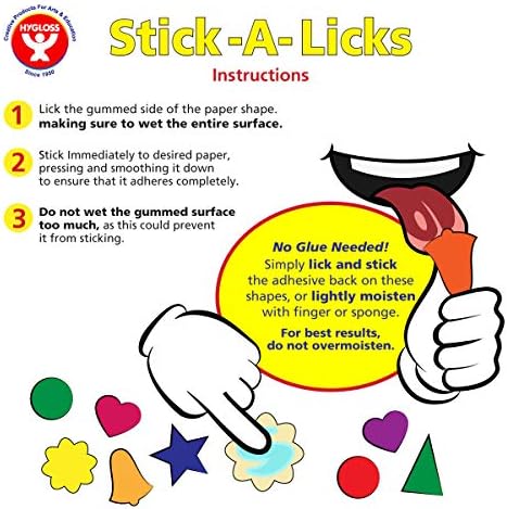 Hygloss производи Stick-A-A-A Lick за уметност и занаетчиски активности во класата за забави за деца-квадратни форми-2400 компјутери, 1-инчен