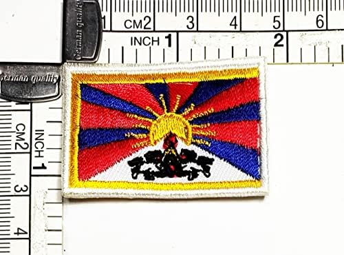 Кленплус 1, 2Х1, 7 ИНЧИ. Тибет Знаме Закрпи Знаме Амблем Костим Униформа Тактичка Воена Везена Апликација Лепенка Декоративна Поправка