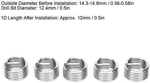 Fafeicy Repaive Repaive 20pcs Thread, M12 X 1,5, Вметнување на жица од не'рѓосувачки челик за хидраулични машини, прицврстувач