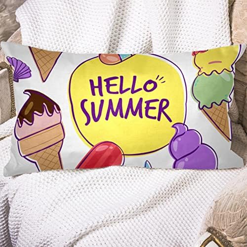 VBFOFBV Velvet Rectangle Декоративен лумбален фрлање перница за кревет за кревет, здраво летен сладолед