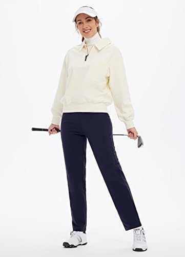 Baleенско руно од Baleaf женски панталони, панталони со џемпери, панталони со џебови со патенти, атлетски за трчање голф за голф