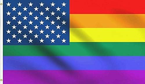 MWS 2x3 САД Американско знаме на виножито со геј лезбејска гордост ЛГБТ мир брз САД испорака