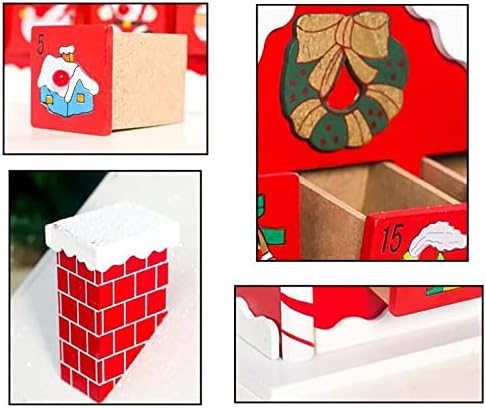 Масовно Божиќен Украс Божиќна Декорација Насликана Куќа Покриена Со Снег Одбројување Календар Украси За Кутии За Складирање Божиќни