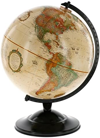 Reprogle Globe со античко засенчување - Подигнат олесен топографски политички глобус - ажурирани селски линии - совршени за училница,