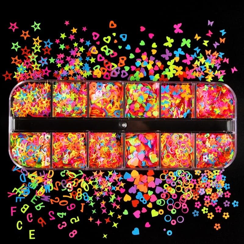 12 решетки за нокти постави накит шарени секвенци пеперутка loveубов цвет DIY нокти уметнички шарми дизајнирани украси професионални додатоци