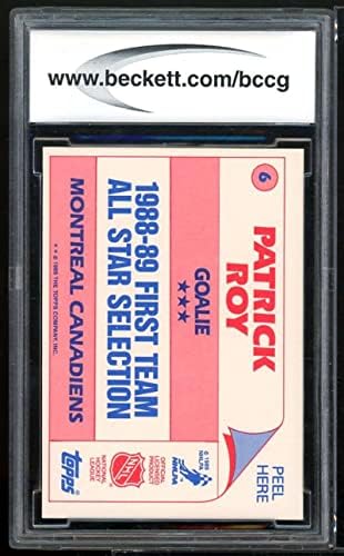 Патрик Рој картичка 1989-90 налепници на налепници Топс 6 BGS BCCG 9