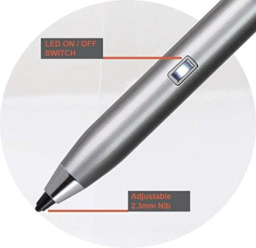 Navitech Silver Mini Fine Point Digital Active Stylus Pen компатибилен со LG G-PAD
