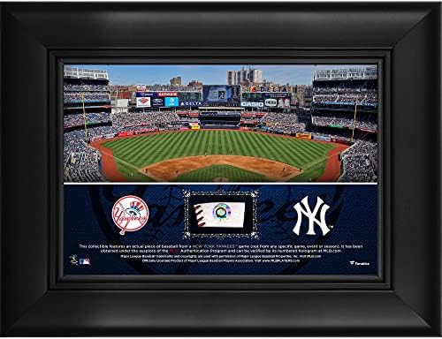 Yorkујорк Јанкис врамени 5 стадионски колаж со 5 „x 7“ со парче бејзбол користена игра - планови и колажи на МЛБ Тим