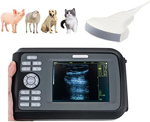 5,5 инчи преносна рачна ветеринарна скенер машина со конвексни сонда животни ПЕТ бременост за свињи, овци, кози, кучиња