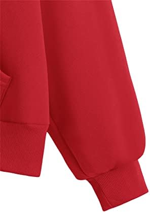 SweatyRocks женска буква графички печатење џеб худи долги ракави наредени џемпери за џемпер