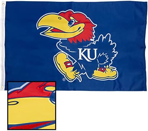 Знамиња На универзитетот Во Канзас Џејхокс ку Најлон Внатрешен надворешен 3х5