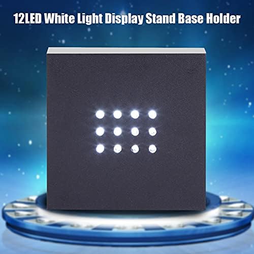 12 LED Држач За Држач За Бела Светлина-Квадратен Пиедестал За Дисплеј ЗА 3d Кристално Стакло Уметност-3.74 ВО USB Адаптер Напојуван