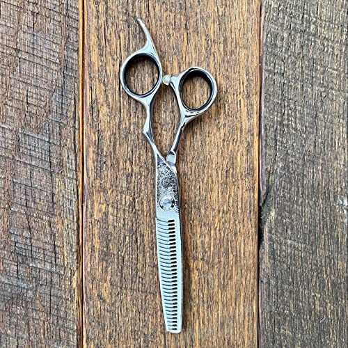 Саки Дотануки за слабеење на косата направени од јапонски челик Дамаск - професионални ножици за текстурирање на косата - остри и издржливи