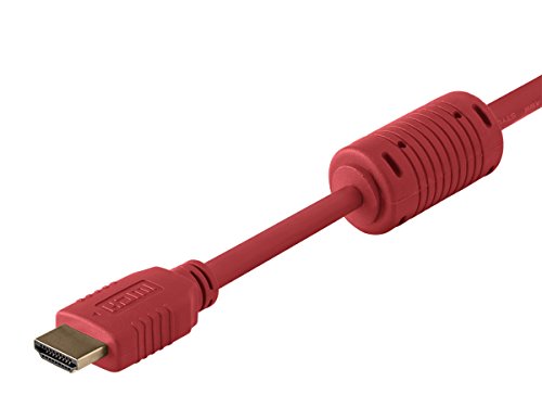 Моноприс 3ft 28AWG ГОЛЕМА Брзина HDMI Кабел w/Феритни Јадра-Црвена &засилувач; Голема Брзина HDMI Кабел-3 Нозе-Зелена | 4K @ 24Hz,