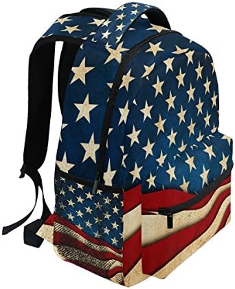 ЗЗКО Ретро Американско Знаме Момчиња Девојчиња Училиште Компјутерски Ранци Книга Торба Патување Пешачење Кампување Дневен Пакет