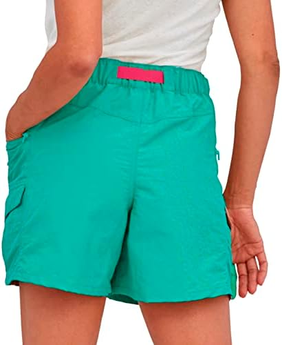 Летни обични шорцеви за жени кои влечат високи половини со опуштено-фити-шорцеви ретро печатење панталони со џебови со џебови