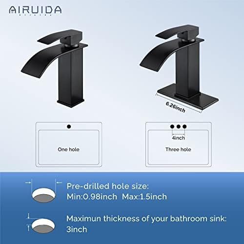 Маслото Airuida нанесува бронзена единечна рачка бања мијалник за мијалник со единечна дупка водопади бања тапа 1 или 3 дупки миксер од басен,