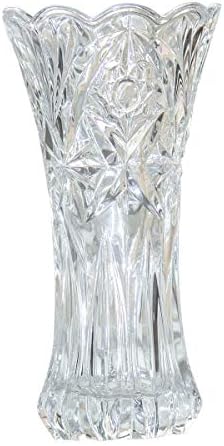 Дизајн на задебелување на стакло од цветна вазна за домови, вазна за свадби или подарок - висока 7,5 Висока x4, чиста, со кутија во боја