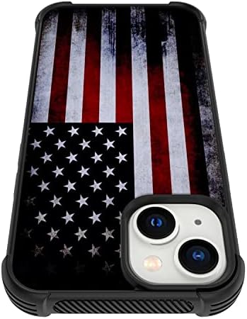 Тнару Американско Знаме Дизајнирано За Iphone 14 Случај [Воено Одделение Против Пад] Тврд Компјутер Назад Мек Браник Покритие Нелизгачки