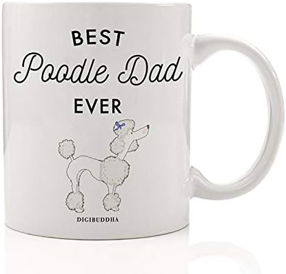 Digibuddha Најдобра пудлица тато некогаш кафе чај чај подарок идеја татко татко поп сака пудлици посвоено куче спасено кутре кутре миленичиња