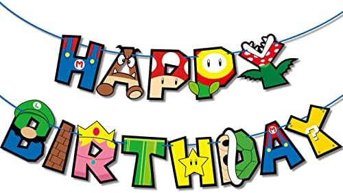 Видео Игра Роденден Банер Среќен Роденден Банери Каваи Цртан Филм Филм Партија Материјали За Момчиња Девојки Деца Тинејџери Возрасни Аниме
