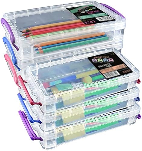 ОДОВАЛКЕР 6 пакува кутија со молив со голем капацитет со токи канцелариски материјали за складирање кутија за кутија за чистење