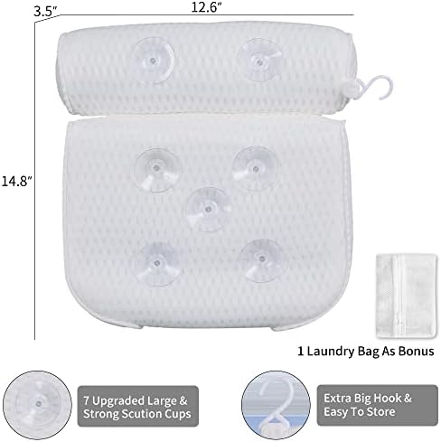 Перница за када, додатоци за бања за жени, луксузни перници за бања за када со 4Д технологија за воздухот, ергономска удобна бања перници