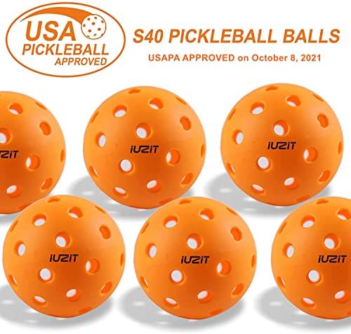 IUZIT на отворено топки со киселички топки УСАПА одобри 40 дупки 12 пакети, високо-вис оптички портокалови марики